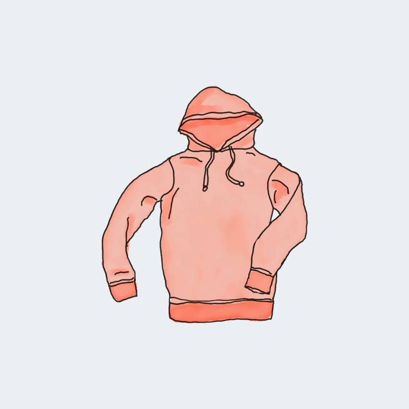 Hoodie - Red, No