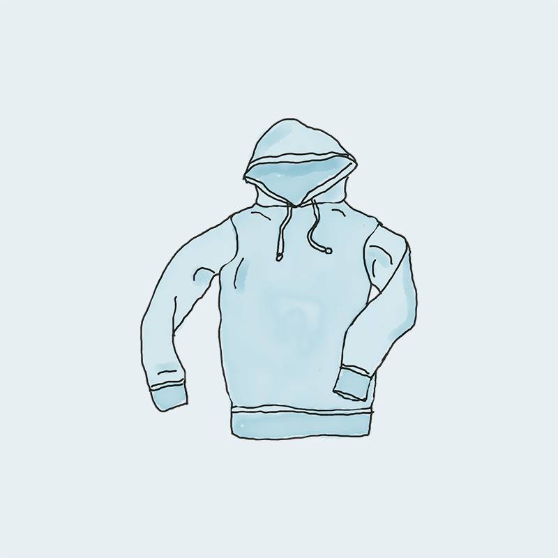 Hoodie - Blue, No