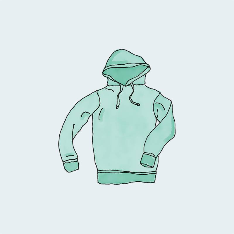 Hoodie - Green, No